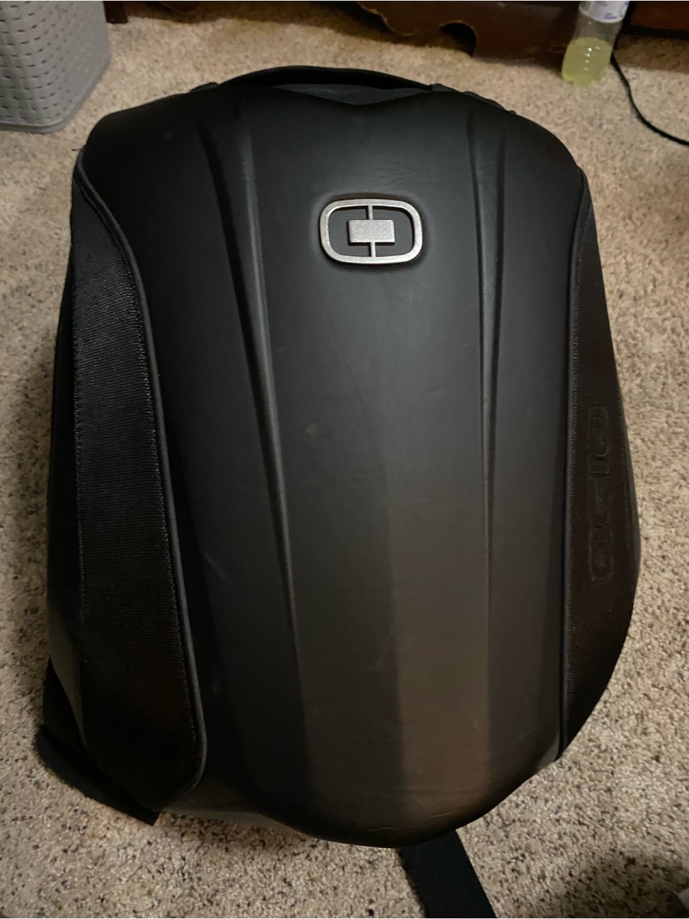 OGIO Men's Black Hard-Shell Mach 3 Backpack with Silver Logo